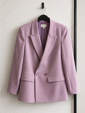 Women’s Oversized Lilac Double-Breasted Blazer size XS